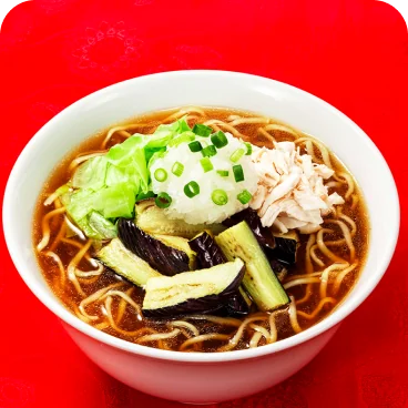 揚げなすと大根おろしの醤油ラーメン