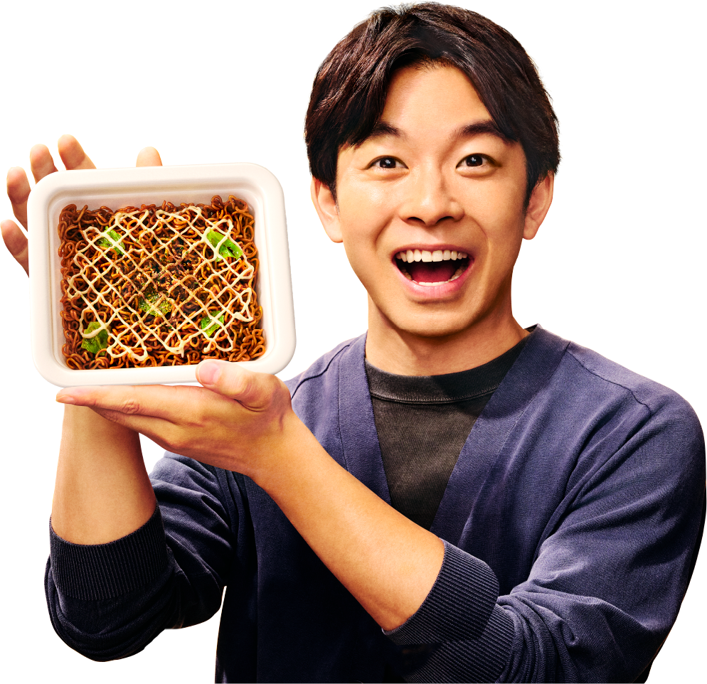 明星一平ちゃん夜店の焼そば, 仲野太賀, からしマヨネーズ, マヨ格子がけ